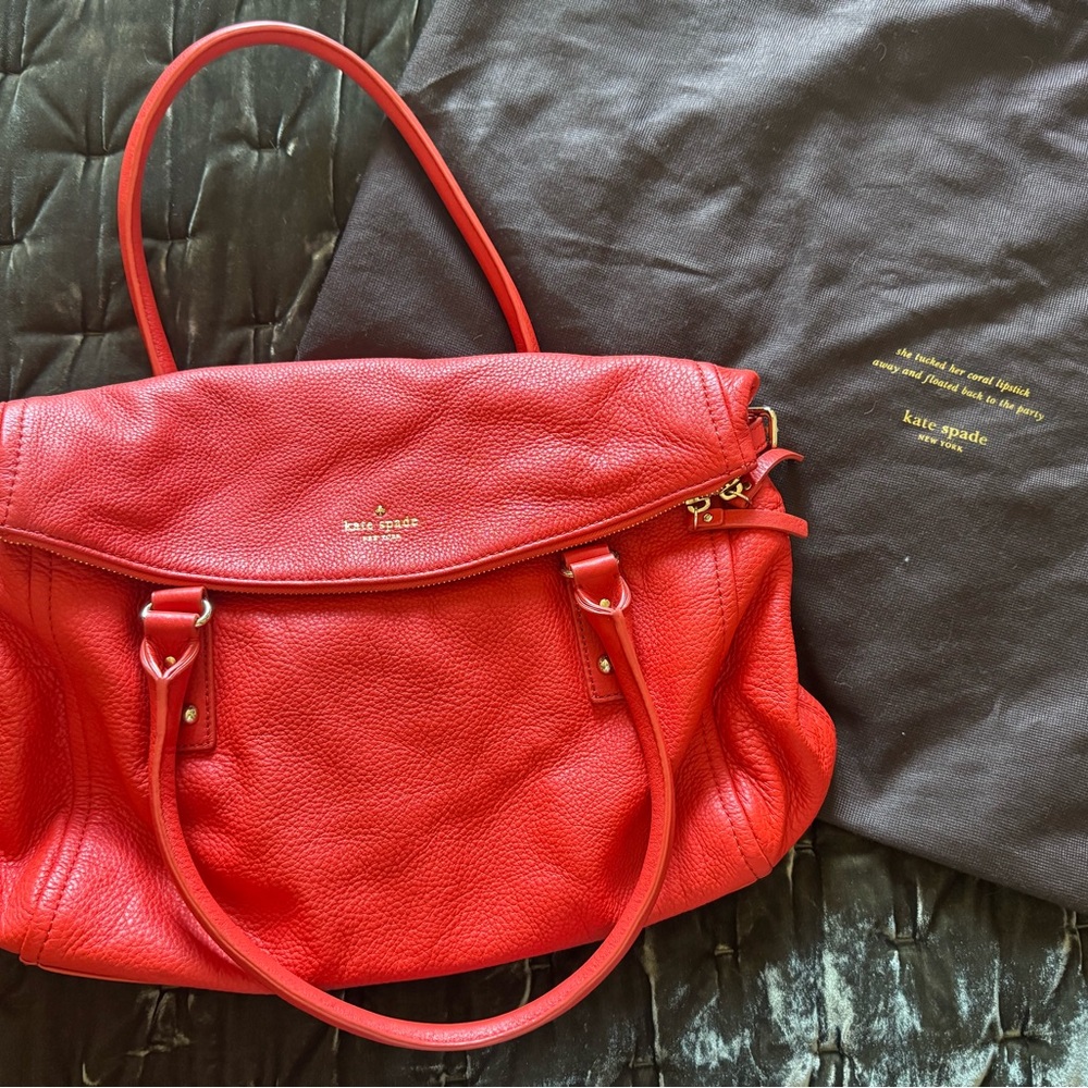 Kate Spade Red Shoulder Bag with Classic Design